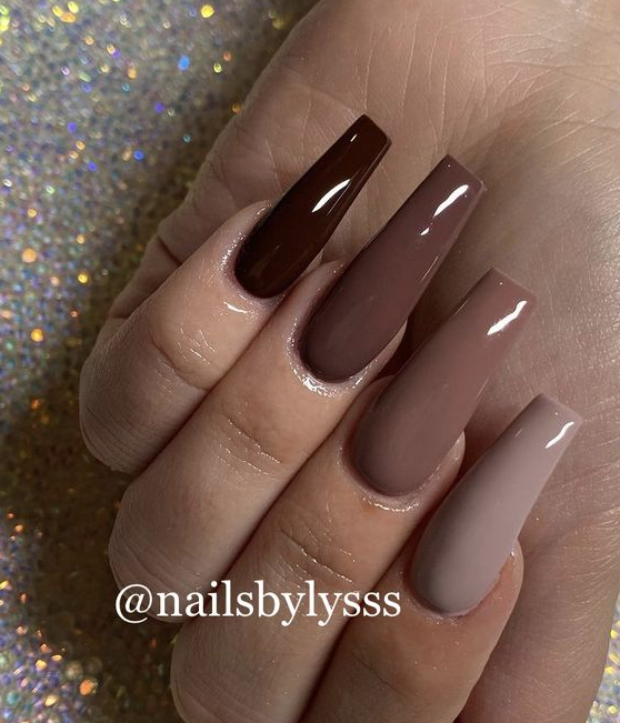 Fall Nude Nails - Fall nude coffin nails