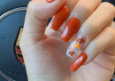 Fall Nails With Leaves   Fall Nails Orange With Leaves